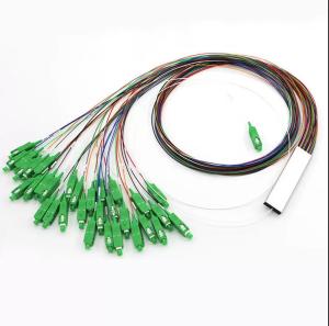 China 1X16 Single Mode Fiber Splitter 0.9mm Mini Blockless Fiber Optic Splitter Steel Tube wholesale