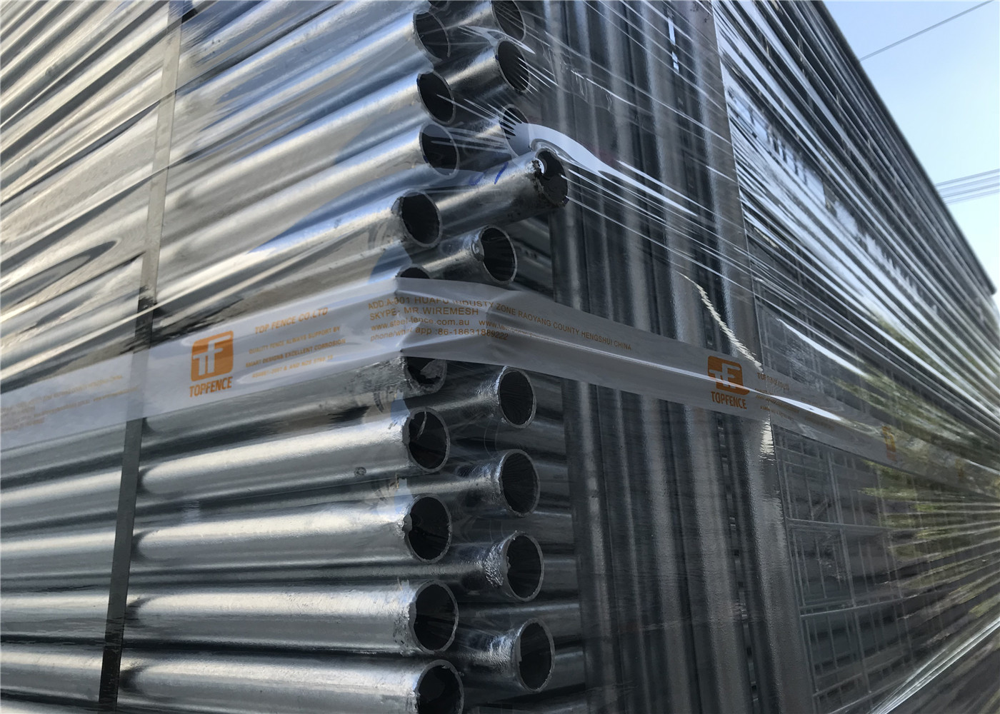 Hot dipped Galvanized Steel Temporary Fencing Melbourne Market Height 2200mm x 2400mm Width