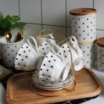 Business Gifts Occasion Vintage Porcelain Tea Cups And Saucers With Golden