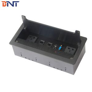 China silver tabletop flip cover brush multimedia connectivity box wholesale