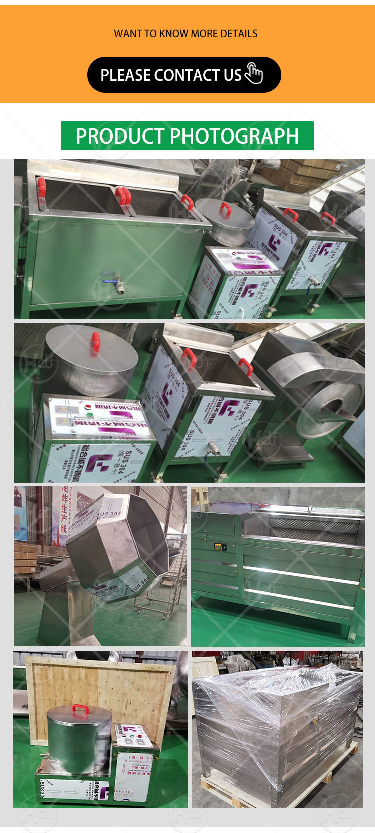 300kg / H Capacity potato chips line Continuous Crisps Making Machine