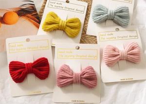 China Kids girls candy colored DIY INS BB clip bobby pins Cute knotted fabric hair accessories OEM logo wholesale