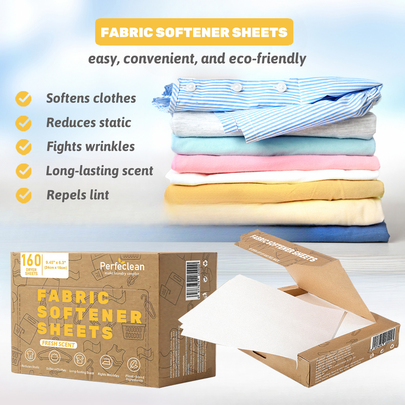 Concentrated Fabric Softener Paper Household With Nature Fragrance