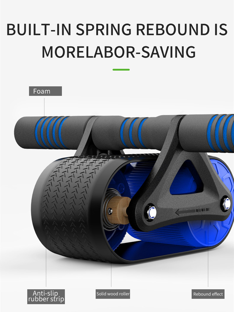 Females Super Silence Abdominal Muscle Wheel Automatic Rebound Ab Wheel Roller Set