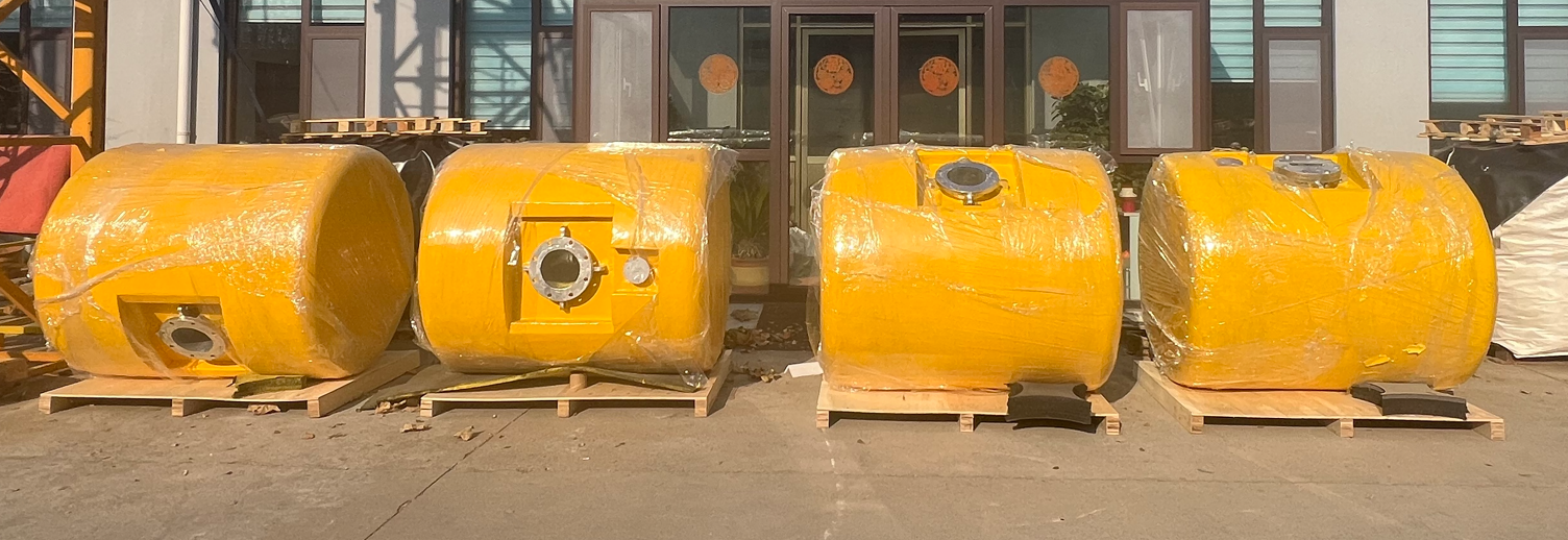 Barrel Commercial Mooring Buoys Chain Through Type Marine Barrier Floats