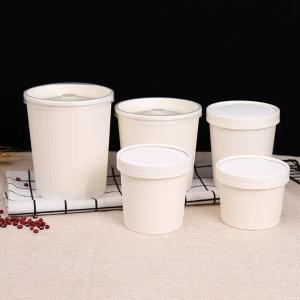 China Cold Liquids Take Away BPA Free Soup Noodle Custom Print Disposable White Paper Bowl wholesale