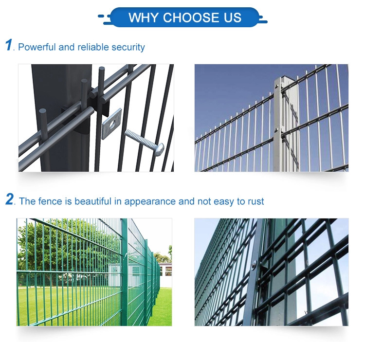 PVC Coated L2.5m Double Wire Welded Fence 20GP PVC Chicken Wire Fence