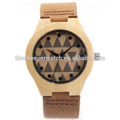 High Quality Women's Design Brand Luxury Wooden Wood Bamboo Watches With Real Leather Quartz Watch Wristwatch