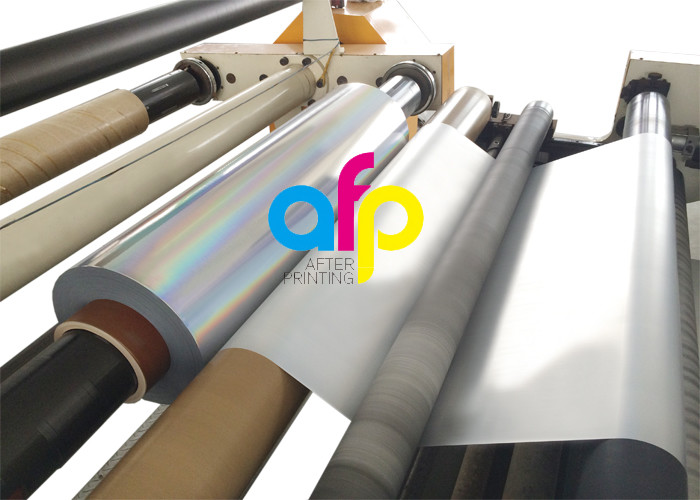 20 Mic PET Dry Holographic Film Roll , Clear Polyester Film With Rainbow Pattern