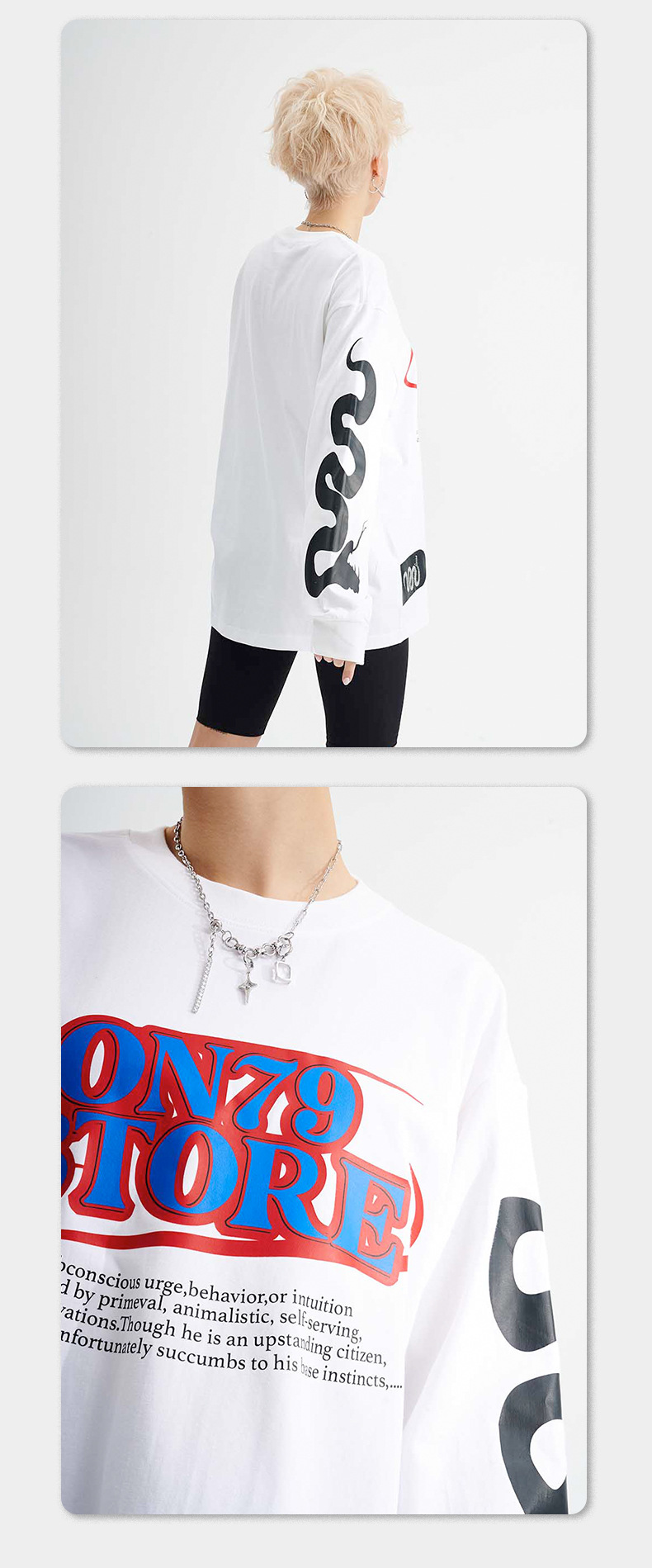 100 Percent Cotton Long Sleeve T Shirts 230gsm Heavyweight Letter Graphic For Men