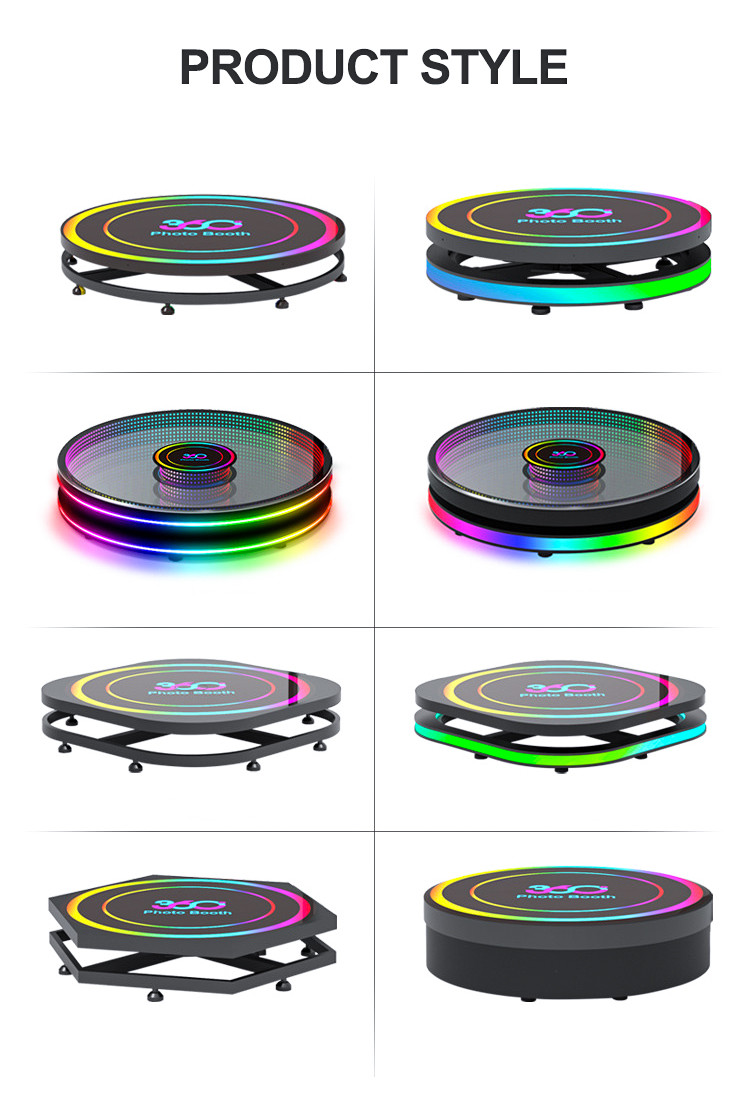 Spring Exclusive Manual 360 Photo Booth 4 People Glass 360 Degree Booth