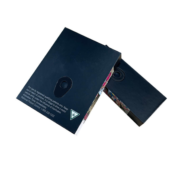 Child Proof Resistant Cigarette Paper Packaging Pre Roll Box Custom Print Pull Out Drawer With Paper Divider