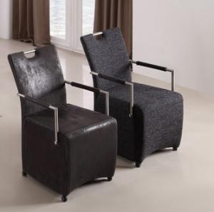China Stylish Comfortable Upholstered Dining Armchair DC-7276 With Stainless Steel Frame wholesale