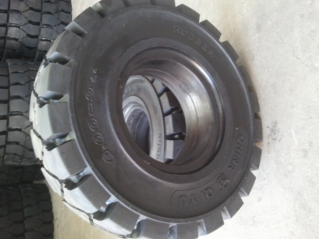 Hyster forklif tire solid tire 5.00-8, pneumatic shaped solid tire 6.00-9tire tread mold center of gravity