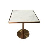 Contemporary design Round Gold stainless steel Marble top Bistro table Coffee