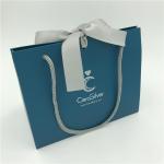 .Custom Print Shopping Gift Foldable Paper Bags Dark Blue With Your Own Logo