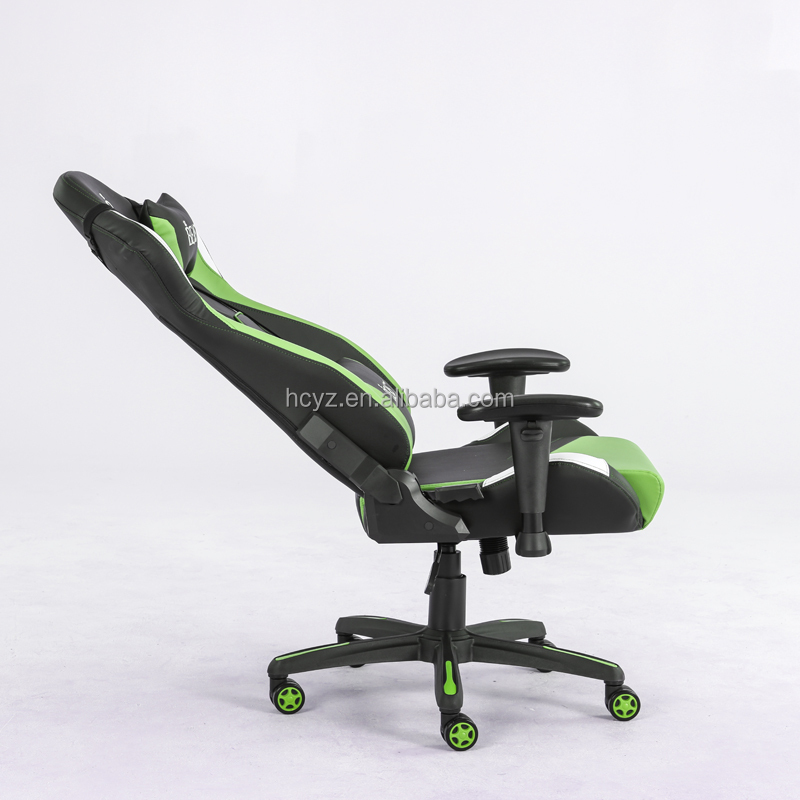 Synthetic Leather Gaming Chair with 2D Adjustable Armrest in Traditional Design Style