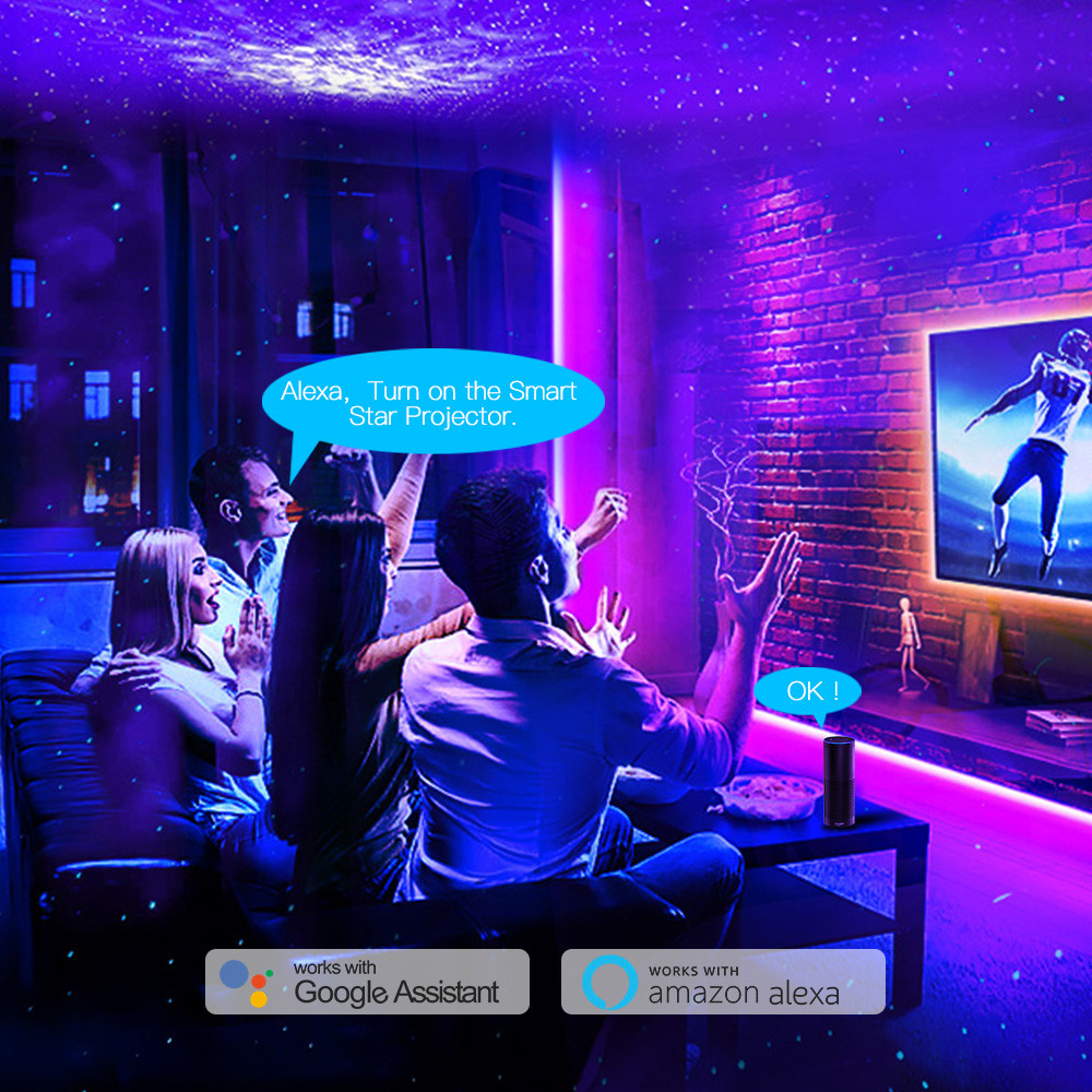 App Control Night Stars Laser Projector , Smart Wifi Star Projector For Children