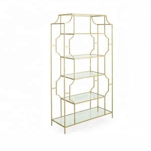 China Luxury Gold Stainless Steel Storage Shelves Easy To Assembly wholesale