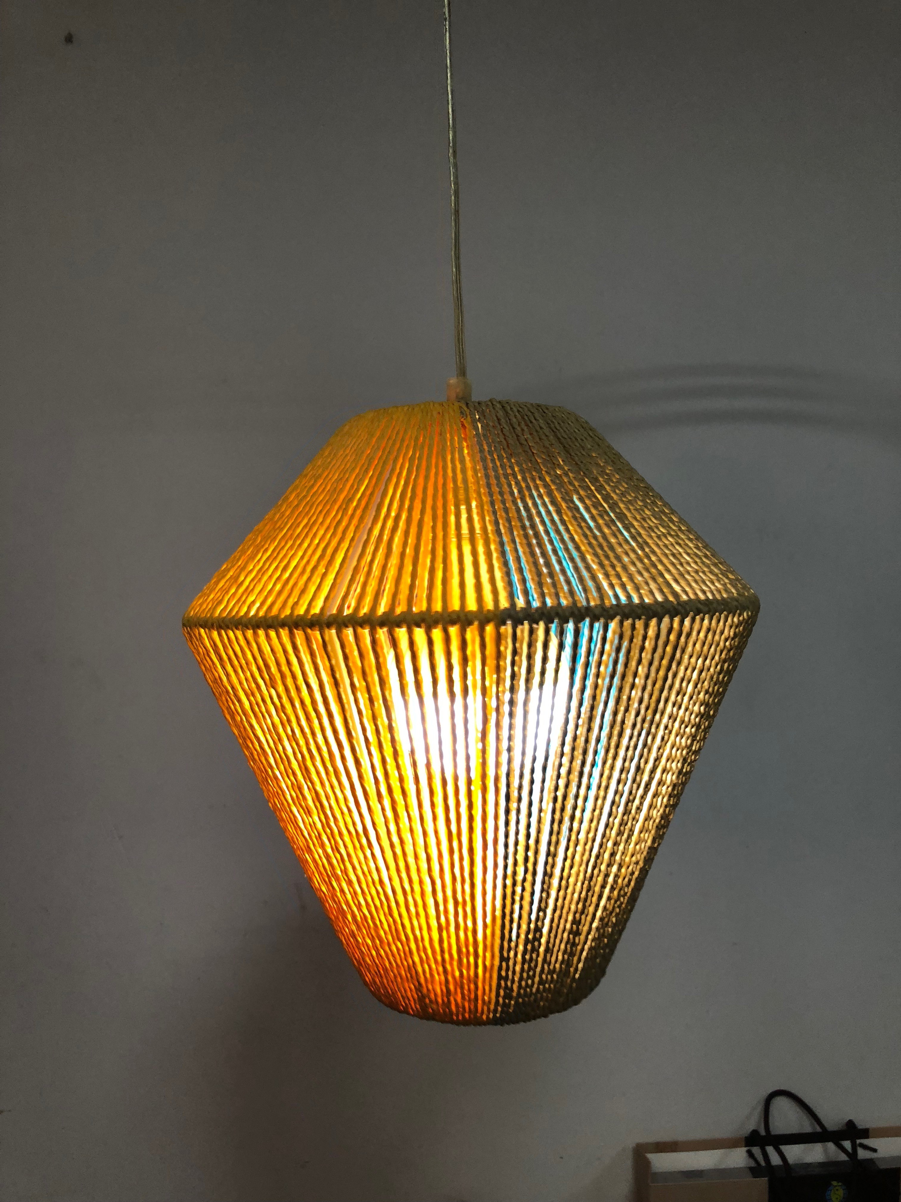 Round Shape String Lamp Shade , Multi Colors DIY Twine Lampshade