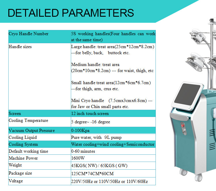 CE approved criolipolisis cool tech cryolipolysie 5 cryo handles simultaneously cryolipolysis body contouring machine