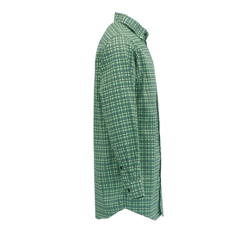 Button Closure 100% Cotton Fire Retardant Work Shirt Plaid Pattern 210gsm