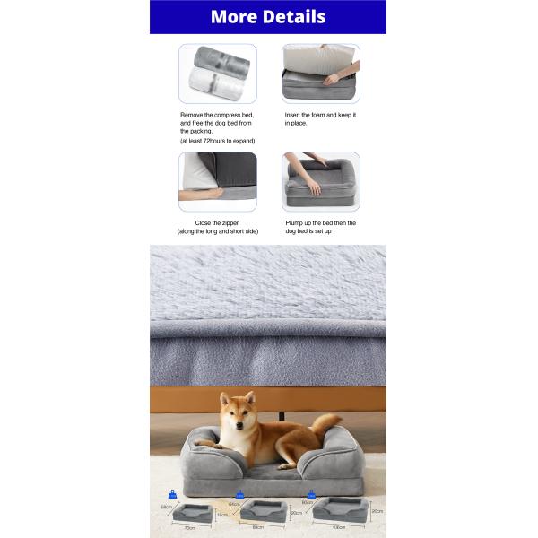 Orthopedic Memory Foam Sofa Dog And Cat Beds With Removable Washable Cover