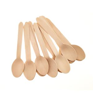 China Food Safe Wooden Party Cutlery Compostable Wooden Spoons Customization wholesale