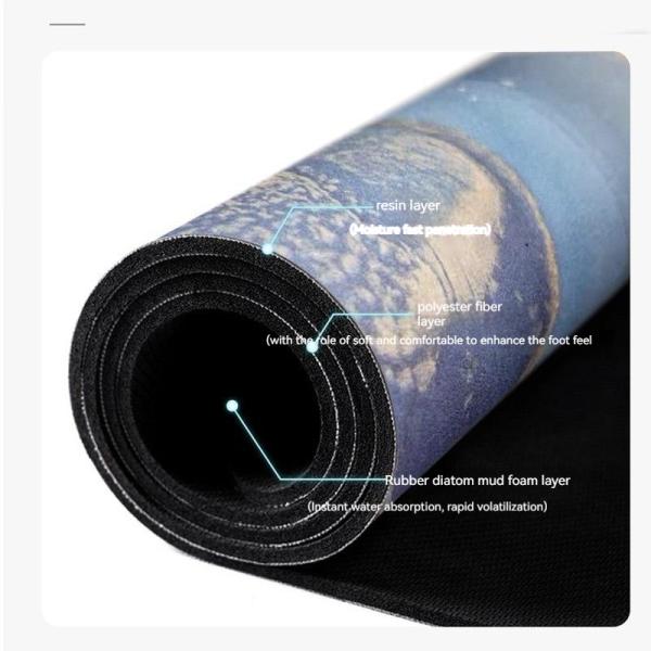 Fast Water Drying Stone Bath Mat with Customized Color and Absorbent Hard Shower Rug