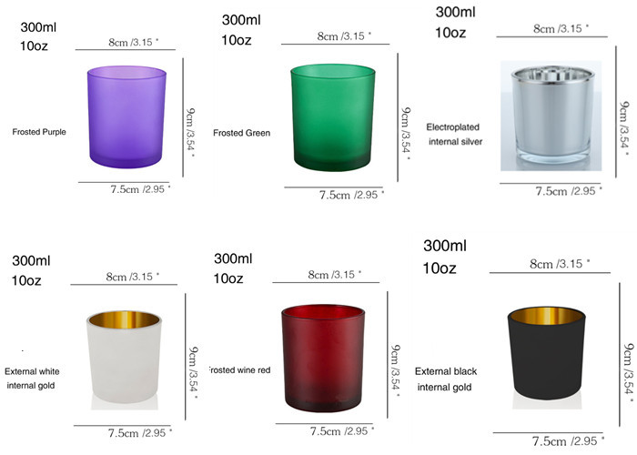 Customized Logo 10oz Luxury Transparent Black Transparent White Empty Glass Candle Containers Candle Jars With Lids