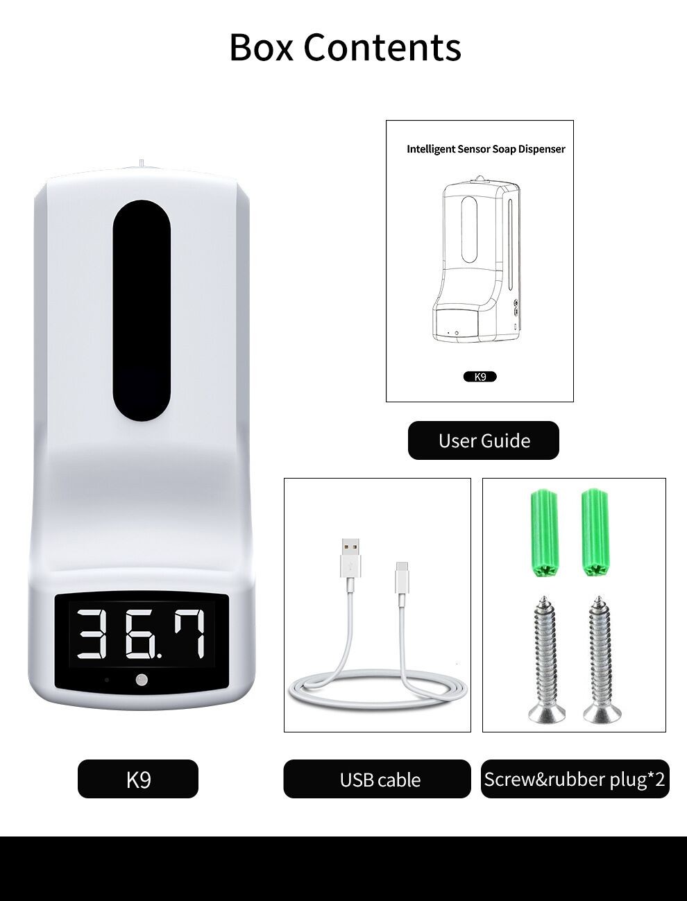 Intelligent Sensor Touchless Sanitizer Soap Dispenser Machine with Temperature Measurement,Wall Mount Soap Dispenser