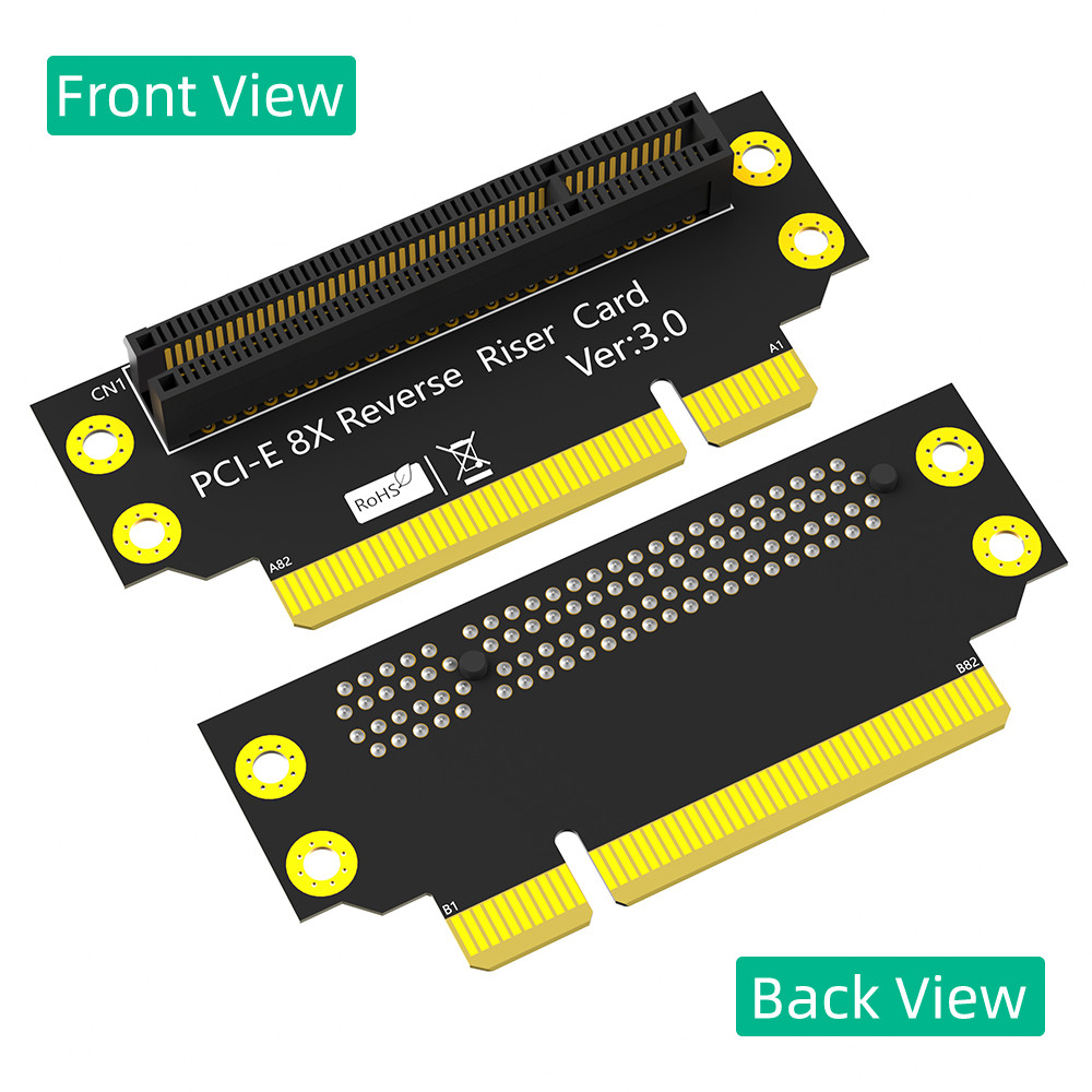 Custom 8X 3.0 PCI-E 90 Degree Reverse Male To Female Riser Card
