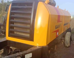 China Yellow Used Sany Trailer Mounted Concrete Pump 180KW HBT8018C wholesale