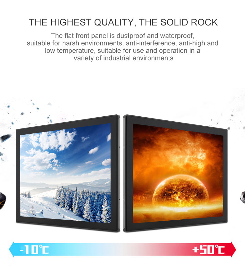 Cash Resistor Capacitor Embedded Fanless Industrial Touch Panel Pc Monitor