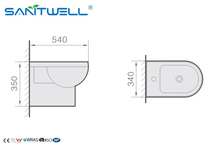 Sanitary ware smart ladies bidet shattaf water closet wall mounted muslim
