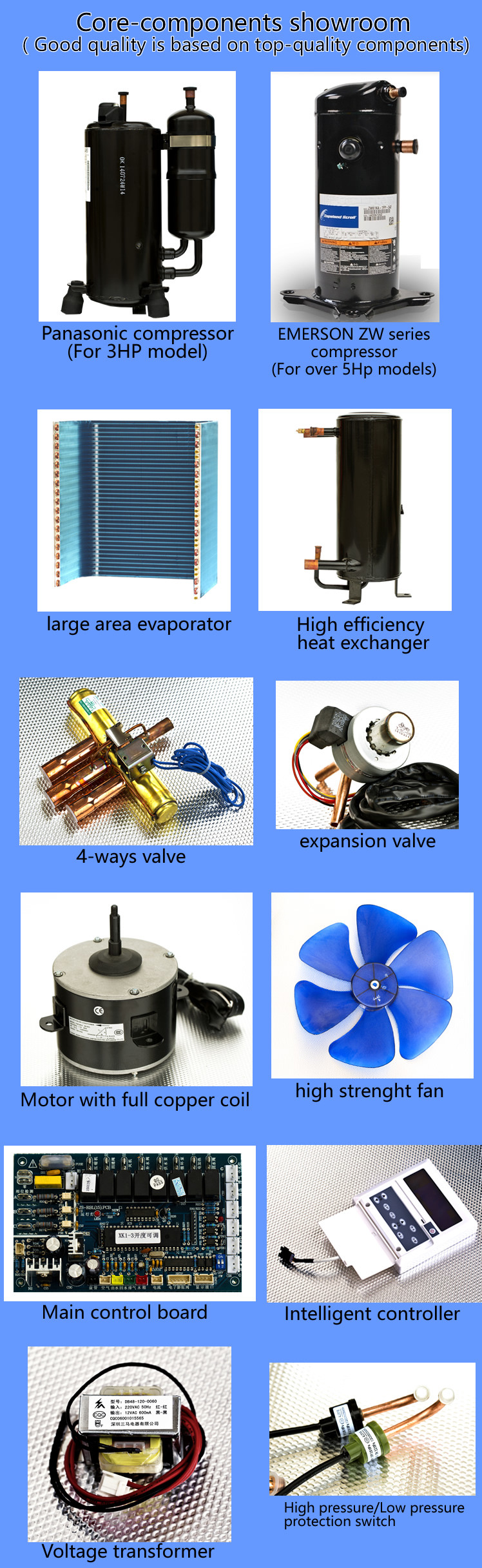 35 - 100 KW Capacity Commercial Air Source Heat Pump , Large Heat Pump