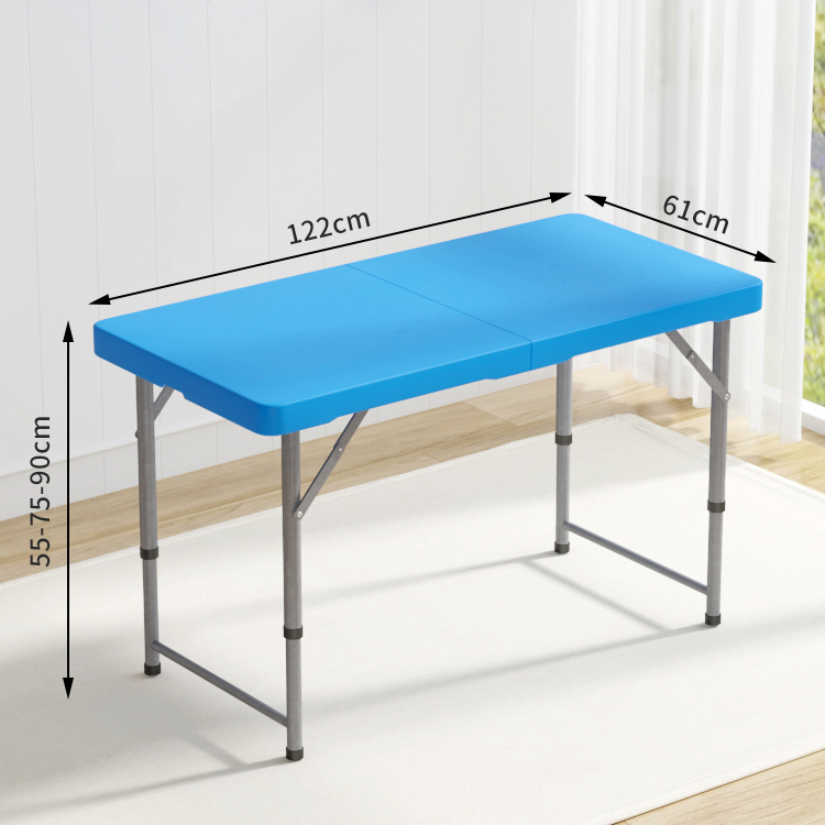 Foldable Outdoor HDPE Plastic Metal Adjustable Party Event Picnic Dining Table for Camping
