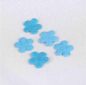 China Small Blue Fabric Flower Applique Crafts For Curtains Decoration Size 20 mm wholesale