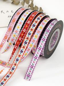 China OEM ODM Floral Jacquard Trim 10mm-25mm Floral Jacquard Ribbon wholesale