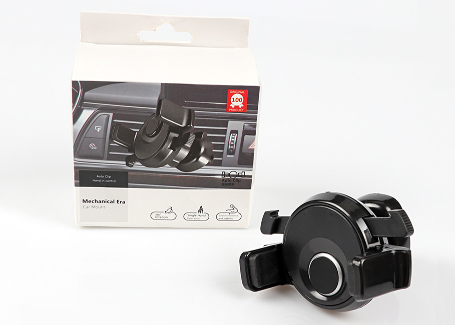 Mini Black Adjustable Phone Holder 360 Degree Mechanical Era Car Mount 70g