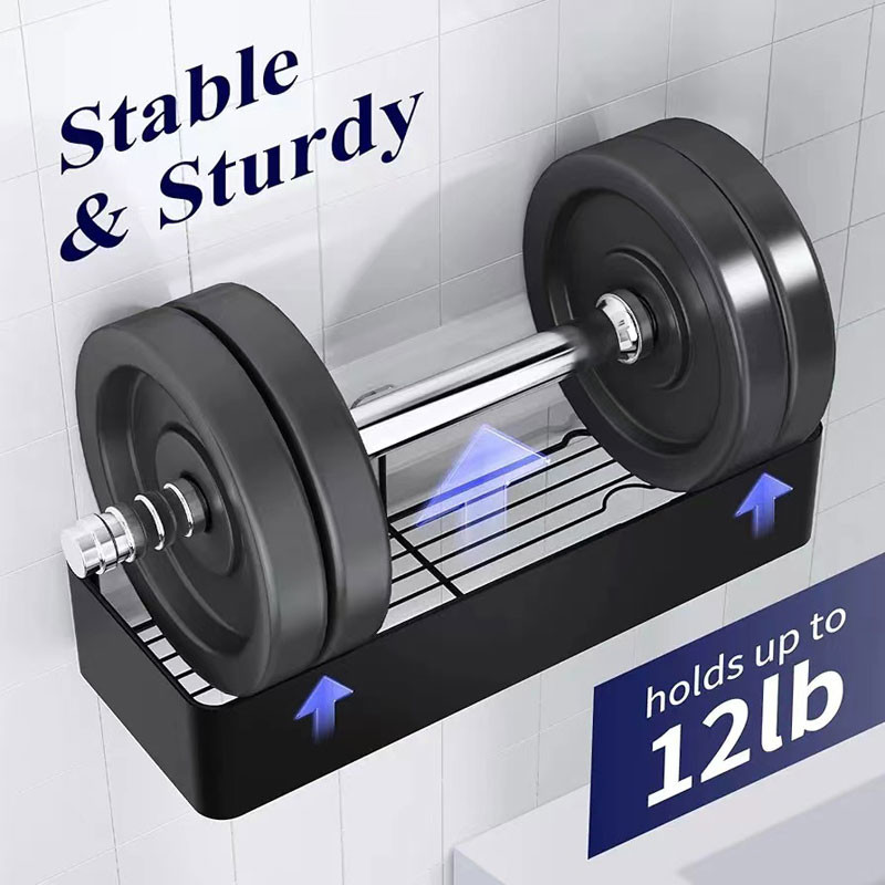Drill-Free Rustproof Adhesive Shower Organizer Stainless Steel Shower Rack for Inside Shower