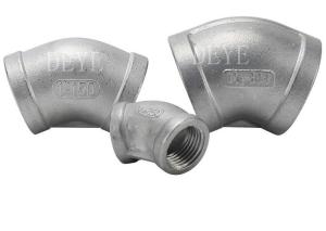 China 1/4&quot;-4&quot; 150PSI SS304 SS316 Stainless Steel Threaded Fittings 45 Deg Elbow wholesale