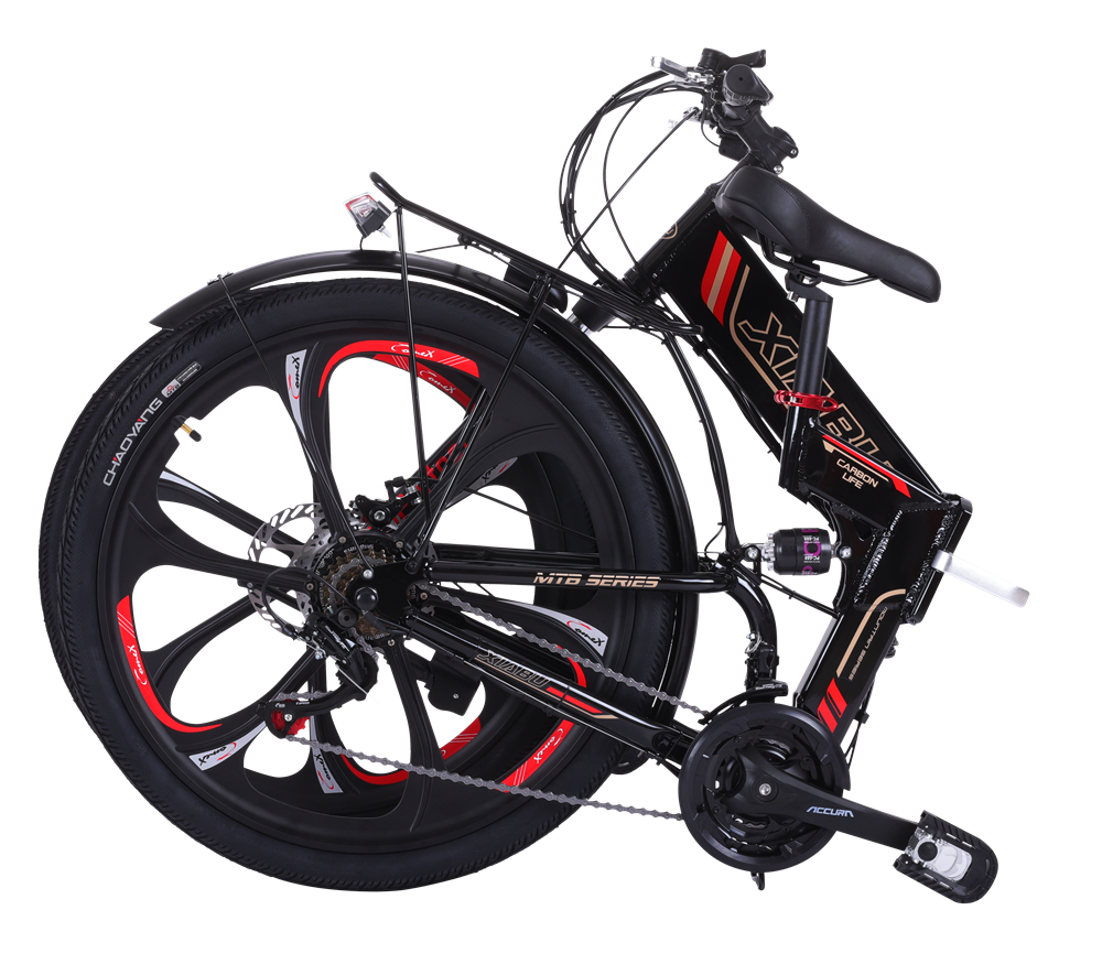 26 inch Rear Hub Motor 24 Speed Mountain Electric Bike With Double Disc Brake 48V 350W