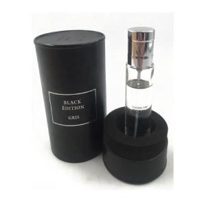 China Black Round Paper Perfume Bottle Cardboard Tube Packaging Box With EVA Insert wholesale
