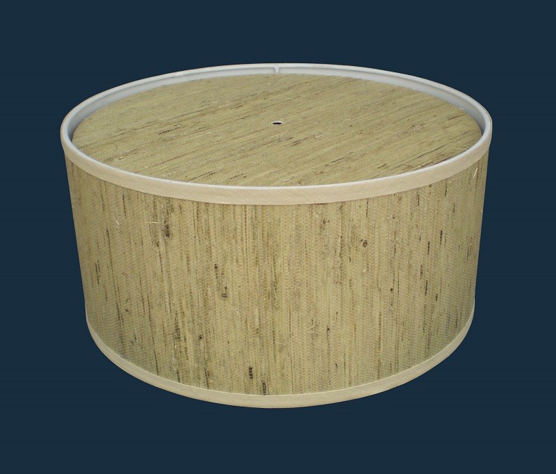 E12 E14 Cylindrical Raffia Table Lamp Shade With Cover On Top