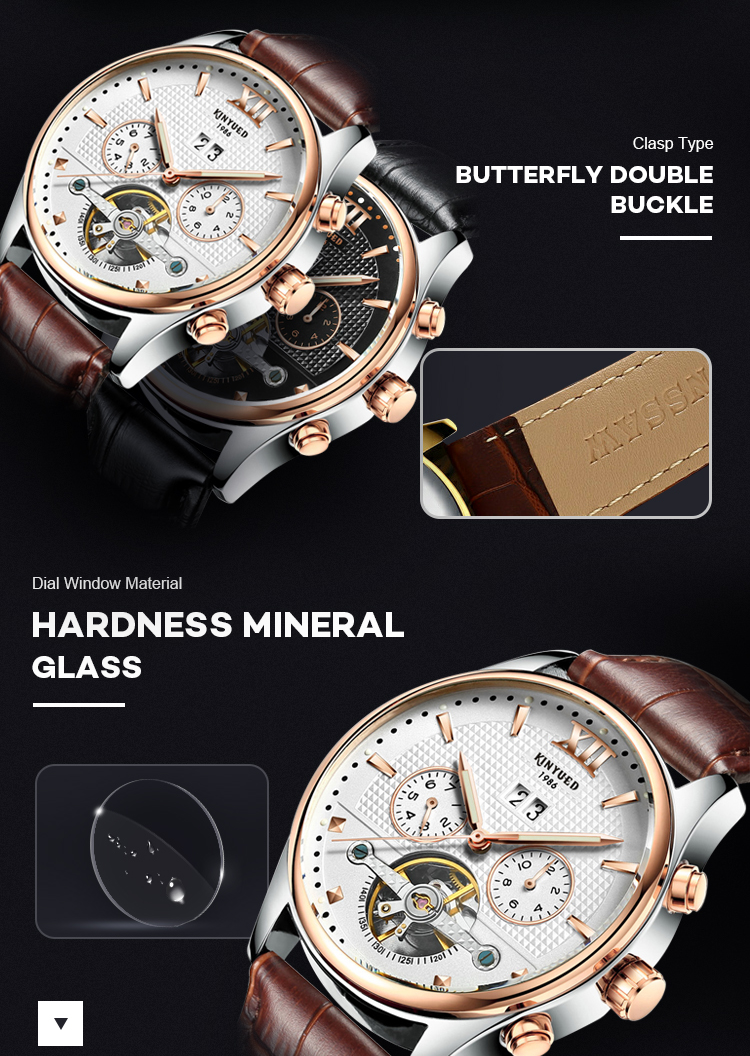 Power Reserve Minimalist Mechanical Watch Sports Tourbillon Skeleton Watch