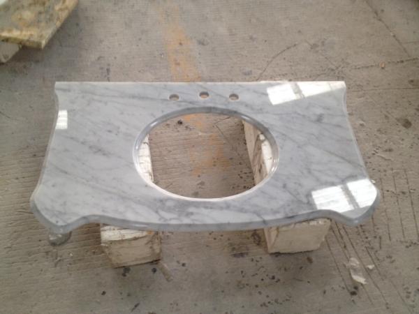 Bianco cararra white Venato marble bathroom vanity tops for hospitality