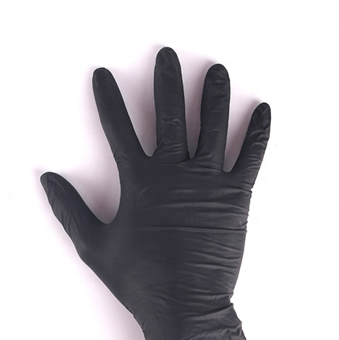 M 6g Waterproof Oilproof Black Nitrile Disposable Gloves