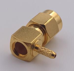 China Male SMA Coaxial Connector Crimp Right Angle Sma Connector To Coax wholesale