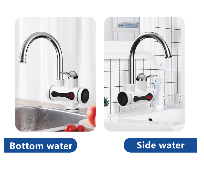 Leakage Protection 3kw Heater Electric Hot Water Tap 170mm Width For Kitchen